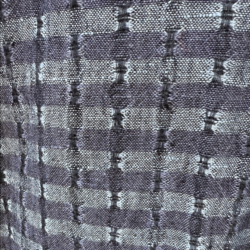 FLAX Linen Tunic Dress in Midnight & Slate Check – Size L - Picture 5 of 7